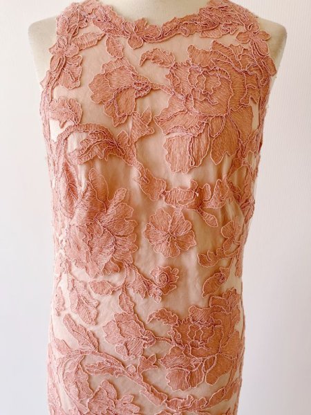 画像6: 即発!Tadashi Shoji  タダシショージ Sleeveless Hi-Lo Lace Dress  petal bloom ピンク系 (6)