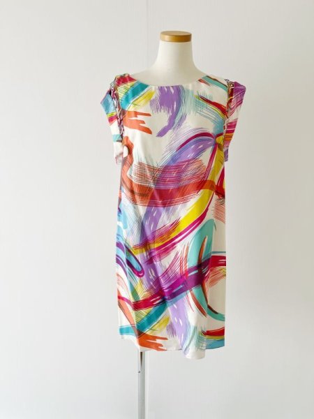 画像1: 1点のみ即発！Tibi  brushstroke silk shift dress (1)