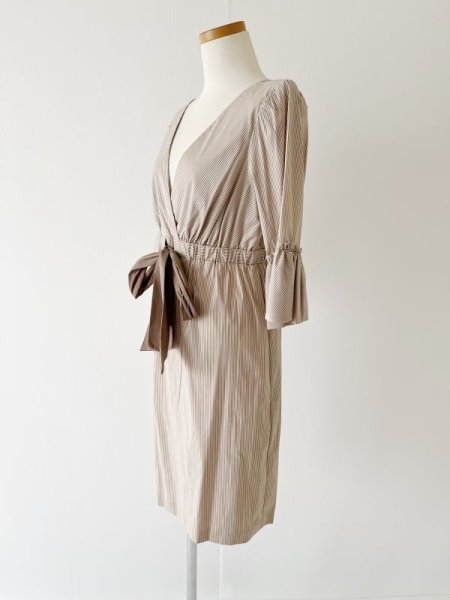 画像3: 1点のみ即発!BCBGMAXAZRIA     ウエストリボンストライプドレス (3)