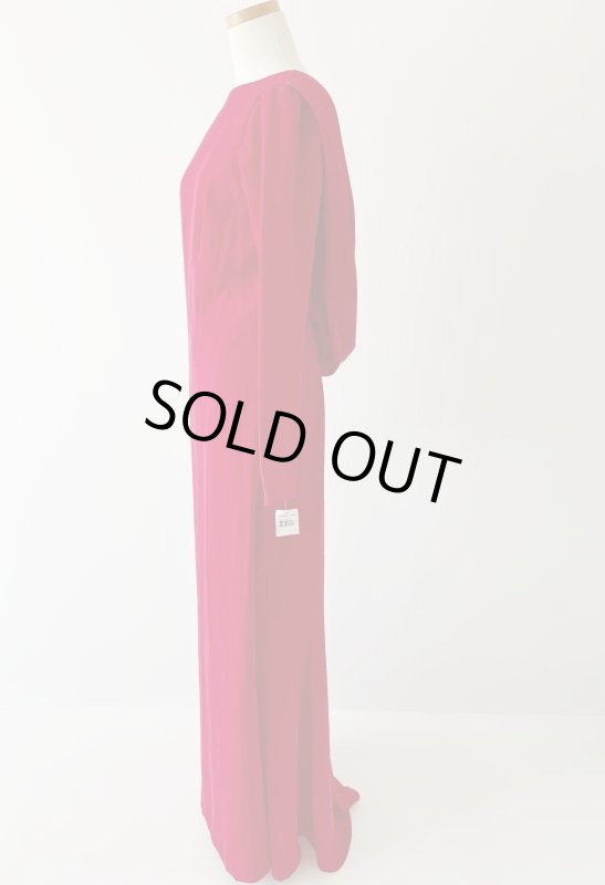 画像4: 即発！レア！Tadashi Shoji  タダシショージ　ドレープバックロングスリーブドレス　レッド (4)