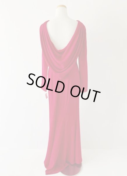 画像5: 即発!レア!Tadashi Shoji  タダシショージ ドレープバックロングスリーブドレス レッド (5)