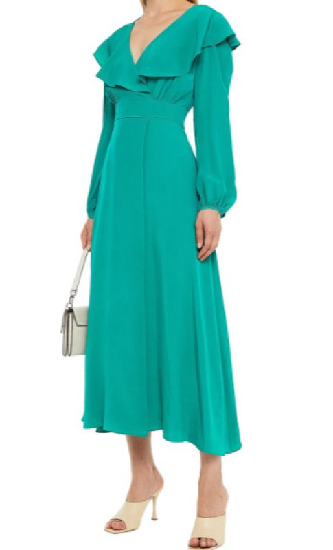 画像1: セール！Diane von Furstenberg　ダイアンフォンファステンバーグ　ラッフルマキシドレス  01263 (1)