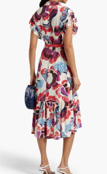 画像2: セール!Diane von Furstenberg ダイアンフォンファステンバーグ 花柄クレープラップドレス (2)