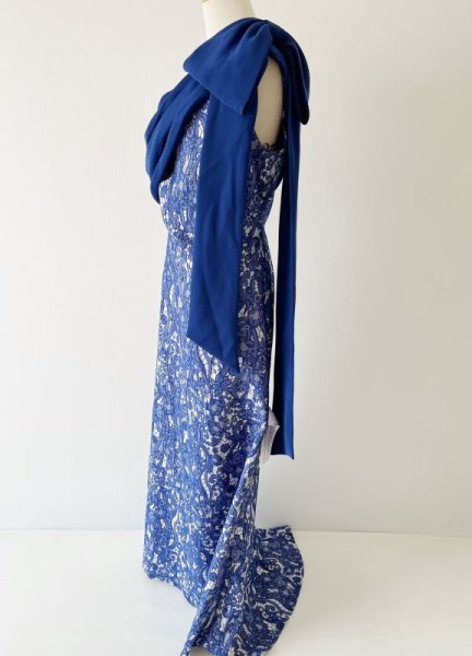 画像5: 1点のみ即発!Tadashi Shoji  タダシショージ   AHMAYA ASYMMETRIC GOWN  ブルー系 (5)
