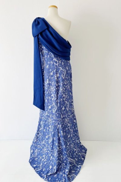 画像6: 1点のみ即発!Tadashi Shoji  タダシショージ   AHMAYA ASYMMETRIC GOWN  ブルー系 (6)