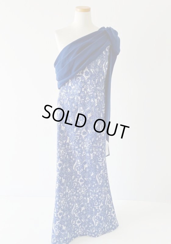 画像3: 1点のみ即発！Tadashi Shoji  タダシショージ  　AHMAYA ASYMMETRIC GOWN  ブルー系 (3)