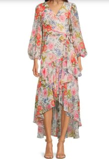 ★Eliza Jイライザジェイ☆無地♪シフォン長そで♪タイ♪ドレス ☆Eliza Jイライザジェイ☆無地♪シフォン長そで♪タイ♪ドレス