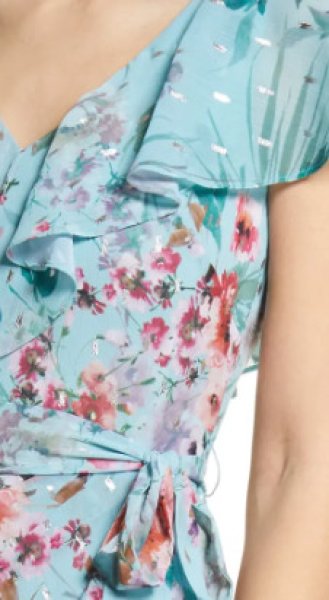 画像4: Eliza J  イライザジェイ　Floral Print Metallic Clip Dot Chiffon dress  4207 (4)