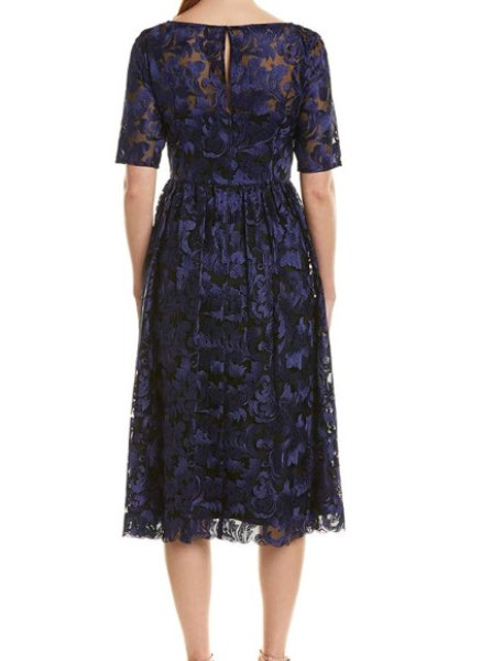 画像2: Adrianna Papell アドリアナパペル   Feather Embroidered Midi Dress  03053 (2)