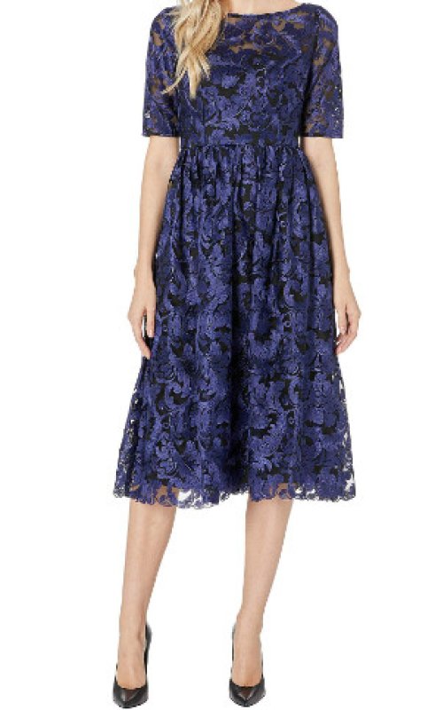 画像3: Adrianna Papell アドリアナパペル   Feather Embroidered Midi Dress  03053 (3)