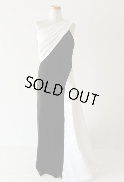 画像3: Tadashi Shoji タダシショージ  ARDA  ワンショルダータフタ Gown  ブラック、ホワイト (3)