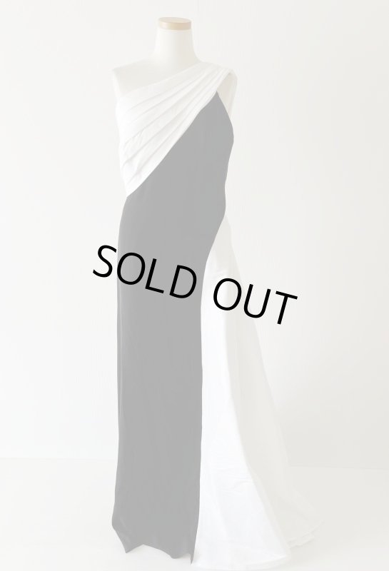 画像3: Tadashi Shoji タダシショージ  ARDA  ワンショルダータフタ Gown  ブラック、ホワイト (3)