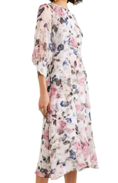 セール！Erdem アーデム Yusra floral-print silk-voile midi