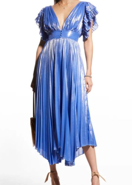 画像1: 【パリスヒルトン愛用】Alice + Olivia アリスアンドオリビア　Niesha Pleated Midi Dress (1)