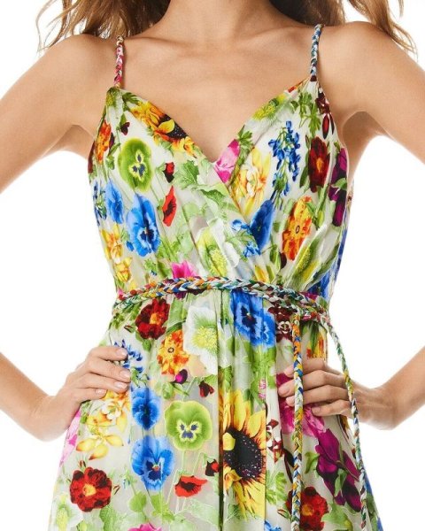 画像3: Alice + Olivia アリスアンドオリビア  Samantha Floral Burnout Wrap Maxi Dress  05012 (3)