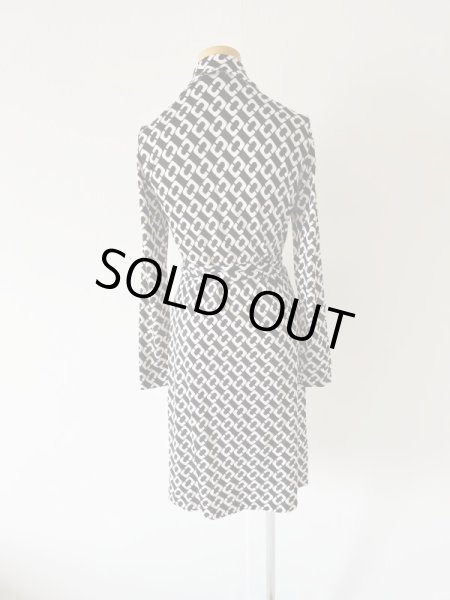 画像2: 即発!【パリスヒルトン愛用】Diane von Furstenberg ダイアンフォンファステンバーグ  New Jeanne Two Wrap Dress Chainlink Black  83001 (2)