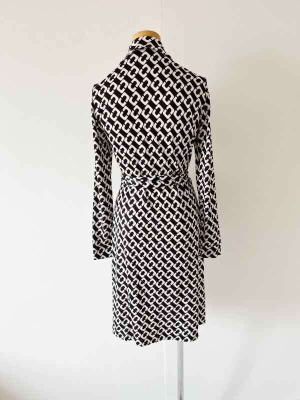 画像3: 【パリスヒルトン愛用】Diane von Furstenberg　ダイアンフォンファステンバーグ　 New Jeanne Two Wrap Dress　Chainlink Black  42401 (3)