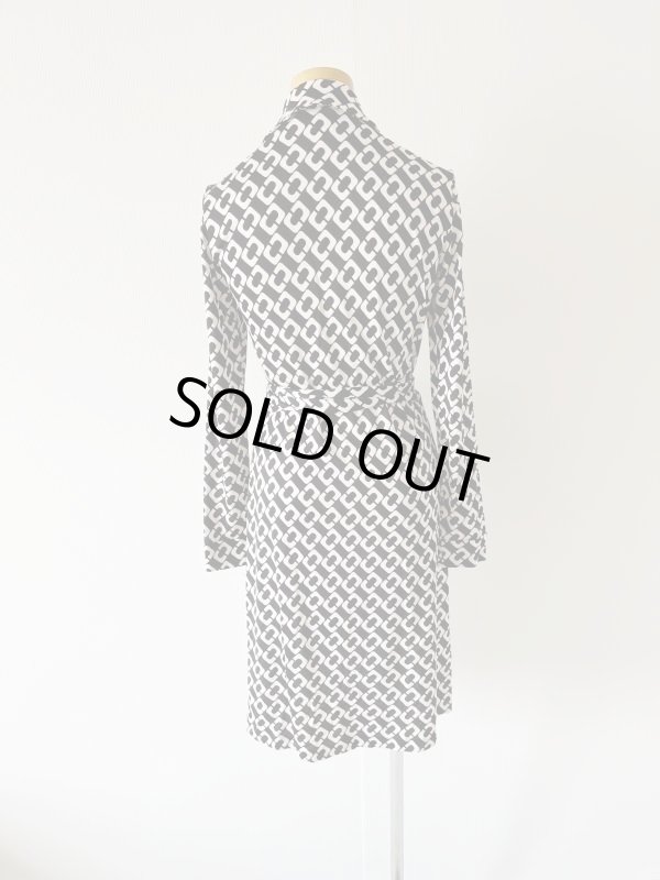画像2: 即発！【パリスヒルトン愛用】Diane von Furstenberg　ダイアンフォンファステンバーグ　 New Jeanne Two Wrap Dress　Chainlink Black  83001 (2)
