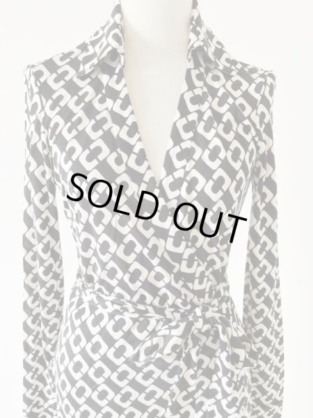 画像3: 即発!【パリスヒルトン愛用】Diane von Furstenberg ダイアンフォンファステンバーグ  New Jeanne Two Wrap Dress Chainlink Black  83001 (3)