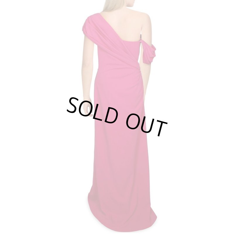 画像2: セール！Tadashi Shoji タダシショージ    アシンメトリックスリーブドレス　ピンク系 (2)