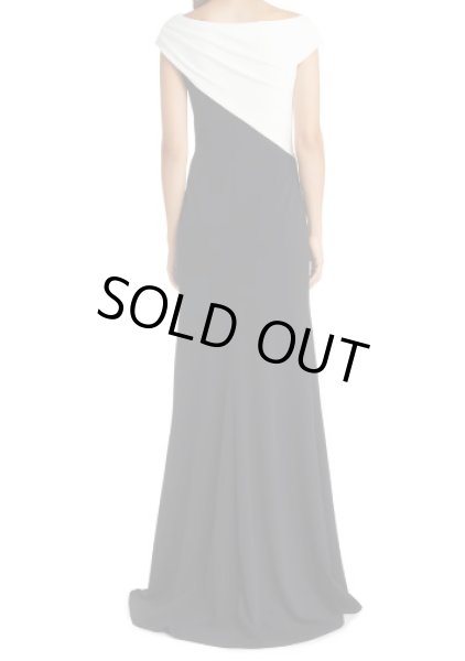画像2: Tadashi Shoji タダシショージ   ARBOR ANGLED TWO-TONE GOWN ブラック、ホワイト  10201 (2)