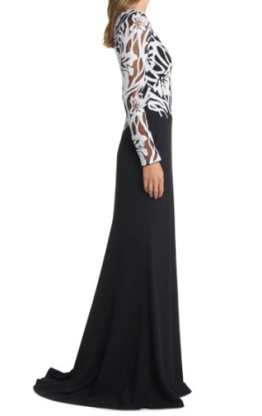 画像3: Tadashi Shoji  タダシショージ JUANITA SEQUIN-EMBELLISHED GOWN ブラック・ホワイト (3)