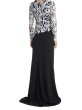 画像2: Tadashi Shoji  タダシショージ　JUANITA SEQUIN-EMBELLISHED GOWN　ブラック・ホワイト (2)