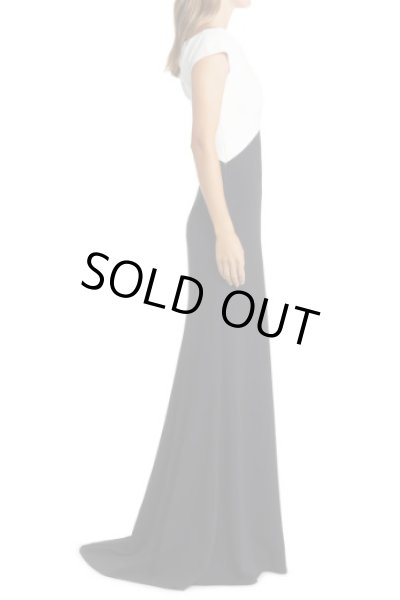 画像3: Tadashi Shoji タダシショージ   ARBOR ANGLED TWO-TONE GOWN ブラック、ホワイト  10201 (3)