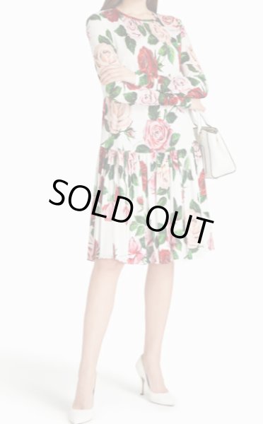 画像1: セール販売！Dolce & Gabbana ドルチェ＆ガッバーナ　Gathered floral-print jersey dress (1)