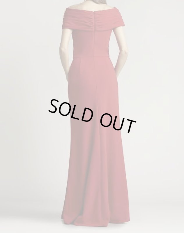 画像2: セール再販売！【アンミカさん、橋本マナミさん着用】Tadashi Shoji タダシショージ   MARION DRAPED CREPE GOWN レッド系 (2)