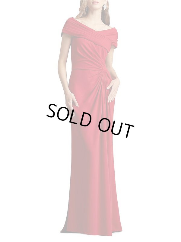 画像1: セール再販売！【アンミカさん、橋本マナミさん着用】Tadashi Shoji タダシショージ   MARION DRAPED CREPE GOWN レッド系 (1)