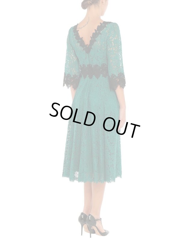 画像2: 約85%OFFセール！Dolce & Gabbana ドルチェ＆ガッバーナ　グリーンレースドレス (2)