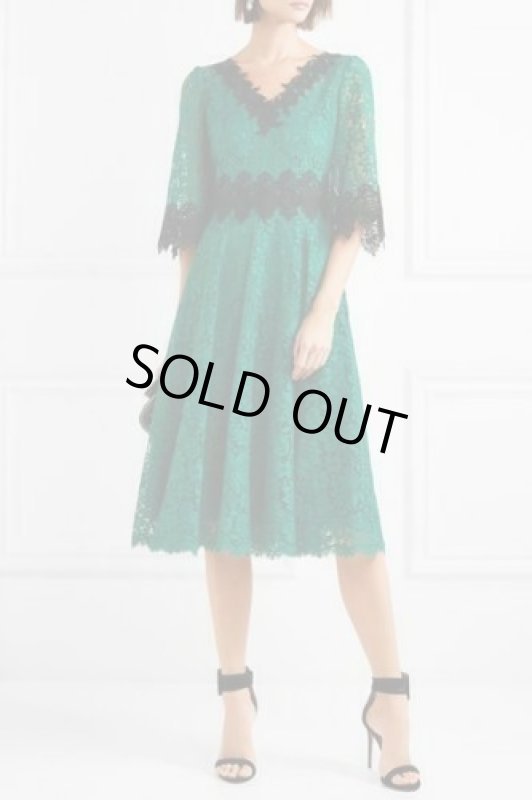 画像1: 約85%OFFセール！Dolce & Gabbana ドルチェ＆ガッバーナ　グリーンレースドレス (1)