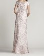 画像2: セール！Tadashi Shoji タダシショージ    FLOYD EMBROIDERED TULLE GOWN　ピンク系  10111 (2)