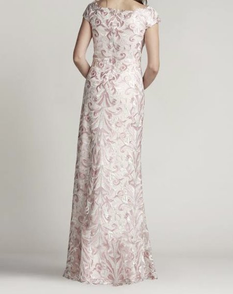 画像2: セール!Tadashi Shoji タダシショージ    FLOYD EMBROIDERED TULLE GOWN ピンク系  10111 (2)