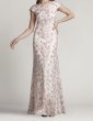 画像1: セール！Tadashi Shoji タダシショージ    FLOYD EMBROIDERED TULLE GOWN　ピンク系  10111 (1)