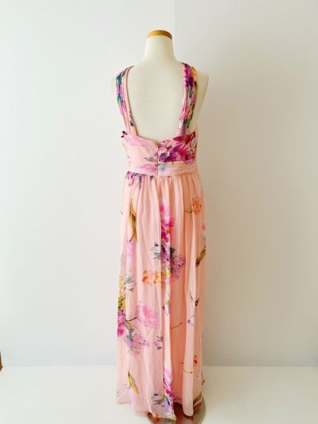 画像6: 再入荷、即発！Adrianna Papell アドリアナパペル  花柄ホルターネックロングドレス　BLUSH  08132 (6)