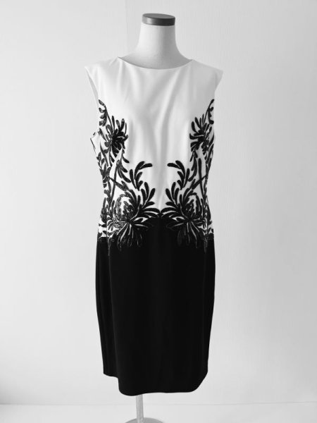画像3: セール!Tadashi Shoji タダシショージ   Crepe Sheath Dress ブラック  (3)