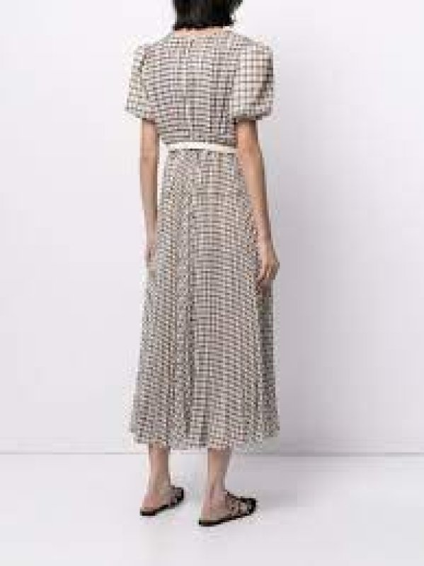 画像3: サイズ追加！【田中みな実さん、玉城ティナさん着用】Self Portrait　セルフポートレート　Monochrome Check Midi Dress  12072 (3)