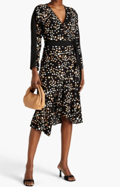 画像1: Diane von Furstenberg 　ダイアンフォンファステンバーグ　polka dot  Wrap Dress (1)