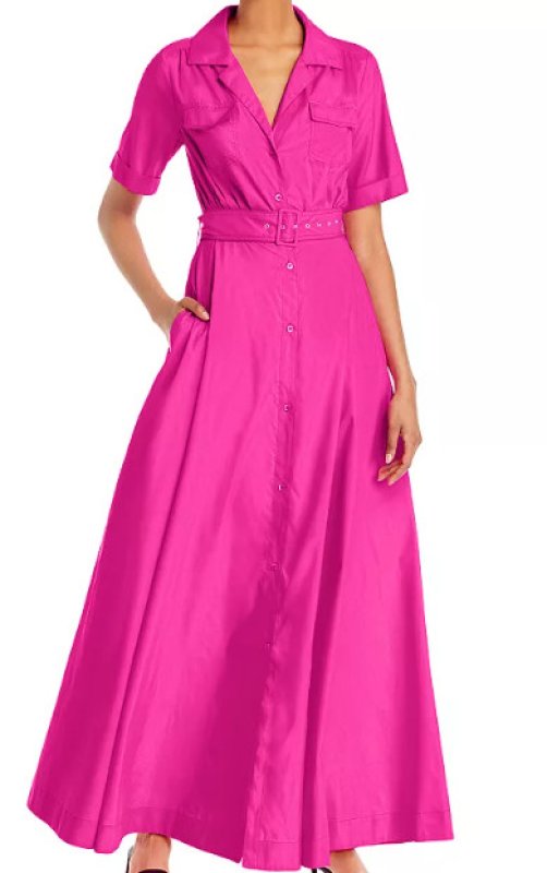 画像1: 【ドラマ使用 】STAUD スタウド　mille belted dress  ピンク系 03285 (1)