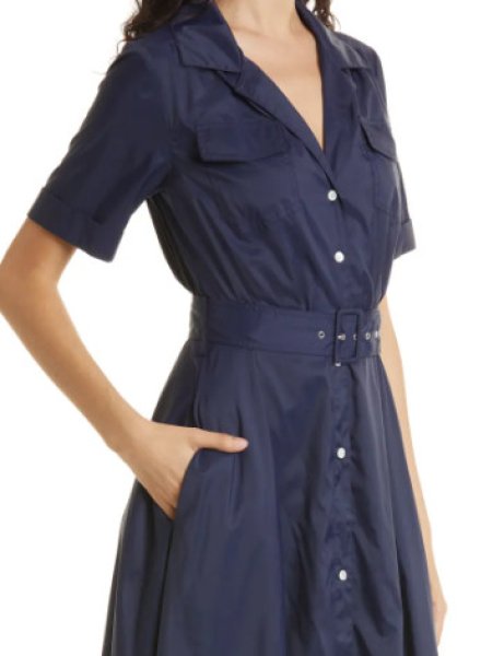 画像3: 【メーガン妃愛用 】STAUD スタウド mille belted dress  ネイビー (3)