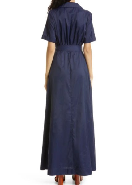 画像2: 【メーガン妃愛用 】STAUD スタウド mille belted dress  ネイビー (2)