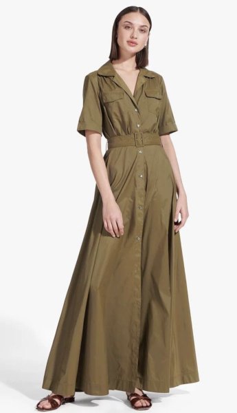 画像2: 【メーガン妃愛用 】STAUD スタウド mille belted dress  Caper  30402 (2)