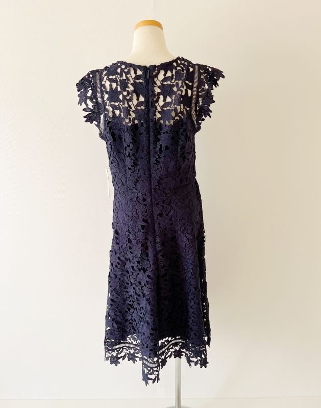 画像7: セール！【Alexis Gaube着用】Eliza J  イライザジェイ 　レースアシンメトリックドレス   ネイビー  41902 (7)