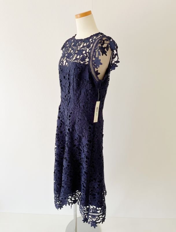 画像6: セール！【Alexis Gaube着用】Eliza J  イライザジェイ 　レースアシンメトリックドレス   ネイビー  41902 (6)