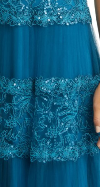 画像3: 限定セール!Tadashi Shoji  タダシショージ   ALYA SEQUIN EMBROIDERED MIDI DRESS ブルー系 (3)