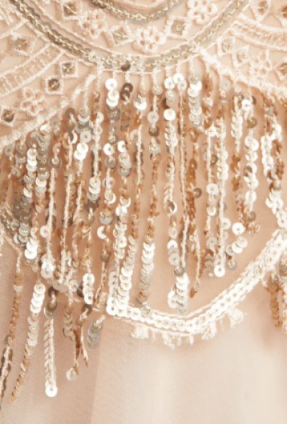 画像3: セール!Tadashi Shoji タダシショージ    RUBY SEQUIN FRINGE TULLE GOWN ピンク系  20702 (3)