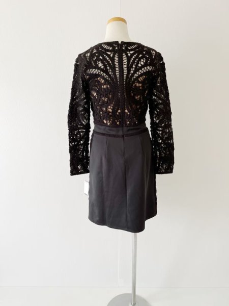 画像6: 1点のみ即発!Tadashi Shoji  タダシショージ Crochet & Neoprene Dress ブラック (6)