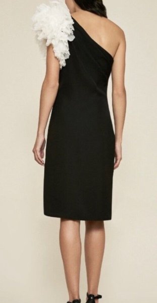 画像2: Tadashi Shoji タダシショージ   Lachlan ワンショルダードレス　ブラック (2)